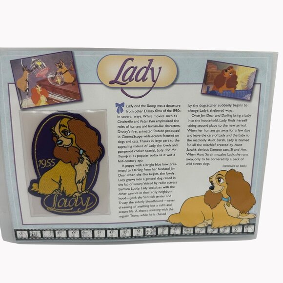 Willabee & Ward Disney Lady & The Tramp 1955 Collectible Patch With Card - Picture 1 of 4